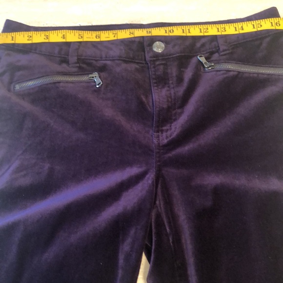 NWOT Chico’s Deep Purple Velvet Pants, Sz1, M,See measurements in photos below. - Picture 6 of 9